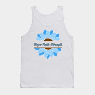 Light blue sunflower Hope Faith Strength Tank Top